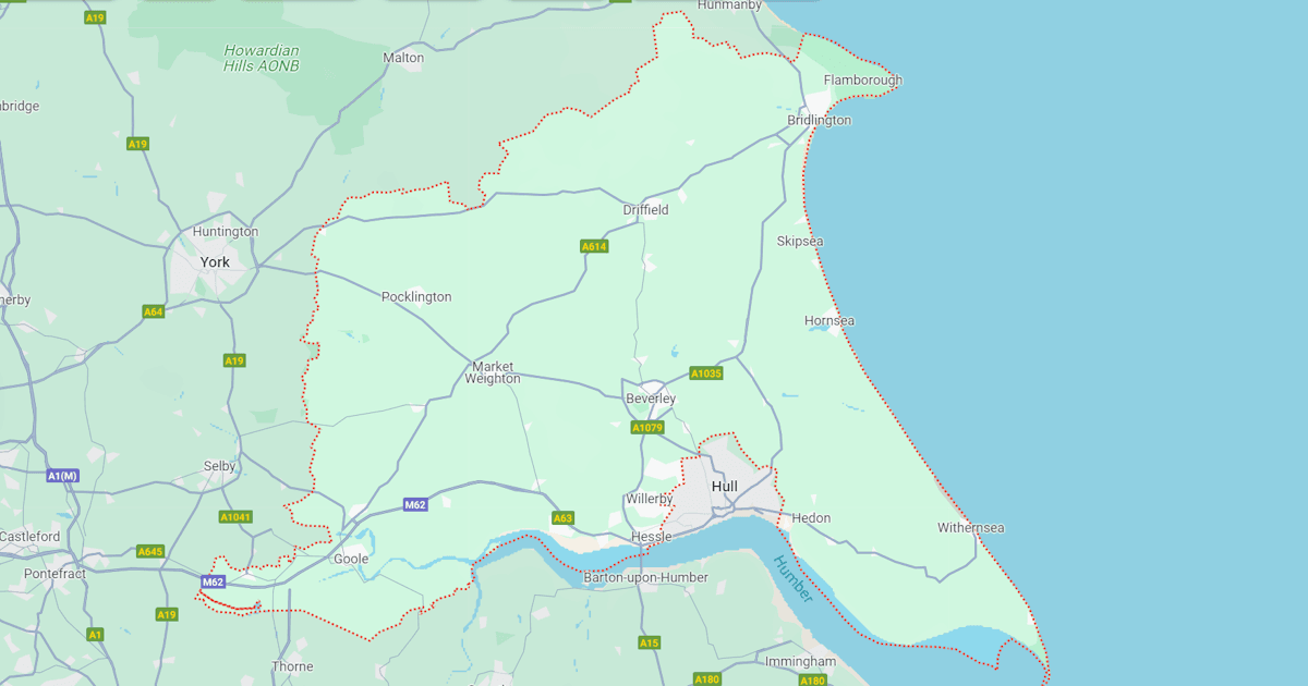 Map of East Riding Of Yorkshire