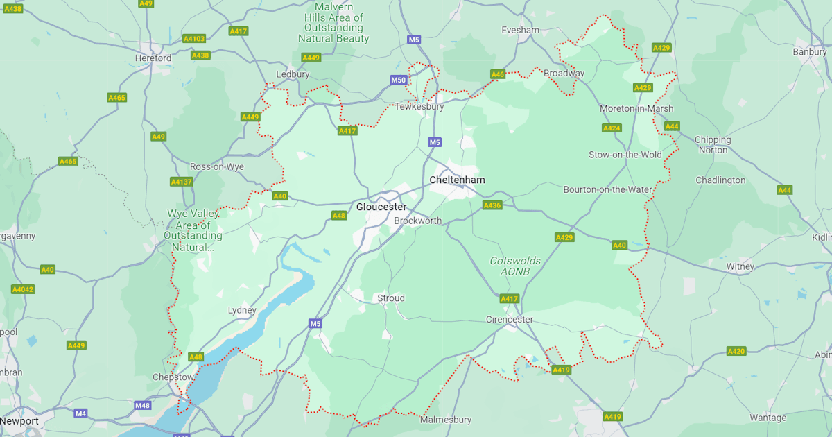 Map of Gloucestershire
