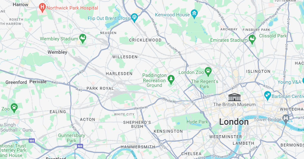 Map of North West London