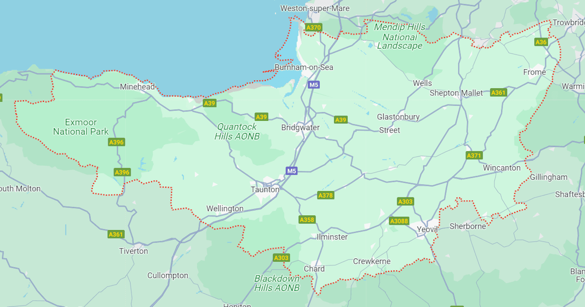 Map of Somerset