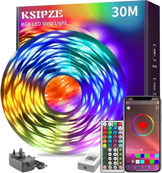 KSIPZE 30m RGB LED Strip Lights with Music Sync