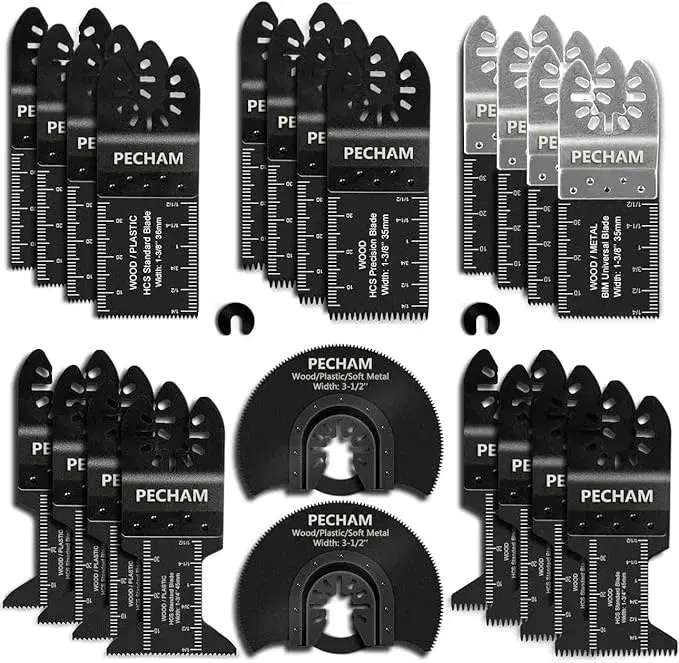 PECHAM 24PCS Oscillating Tool Accessories - Ultimate Cutting Kit