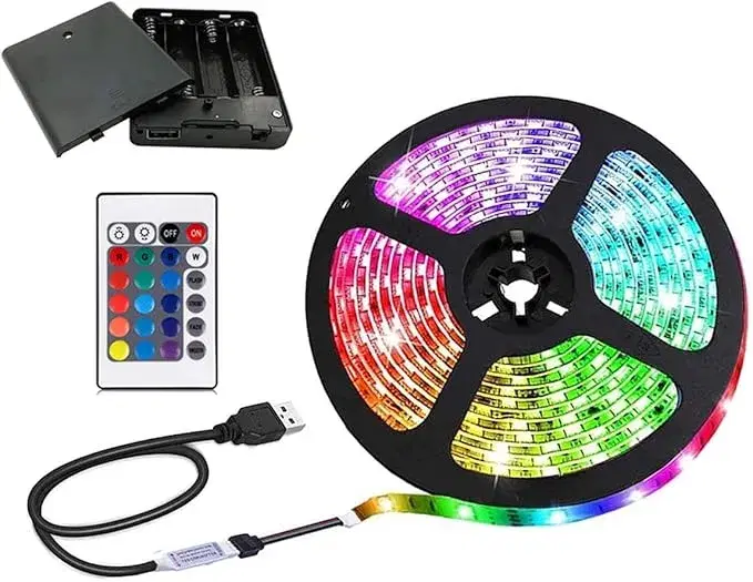 PIPROX Battery Powered LED Strip Lights - 16 Colors for Decoration