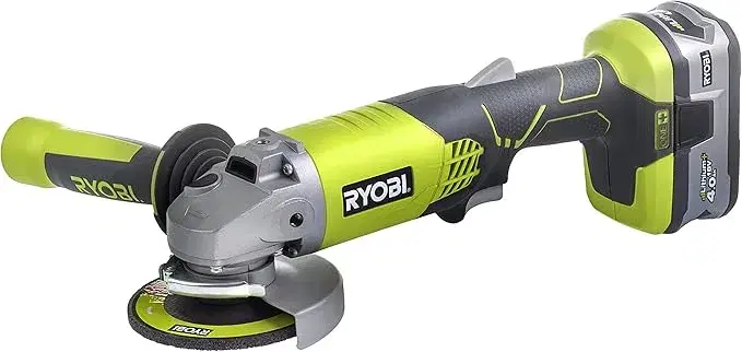 Ryobi R18AG-140S ONE+ Cordless Angle Grinder Starter Kit in Hyper Green