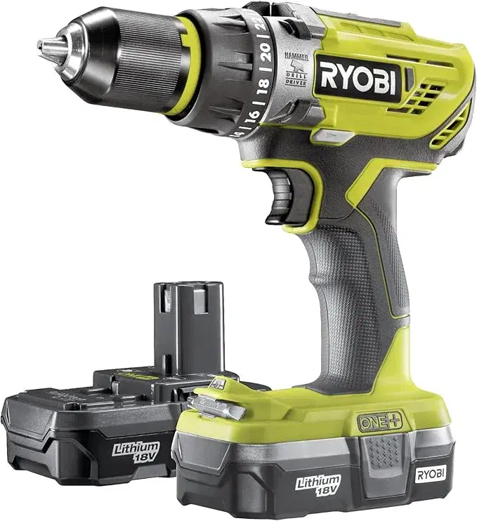 Ryobi R18PD31-213S One Plus Cordless Compact Percussion Drill Starter Kit