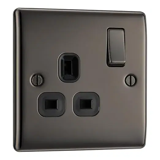 Sleek Black Nickel Power Socket
