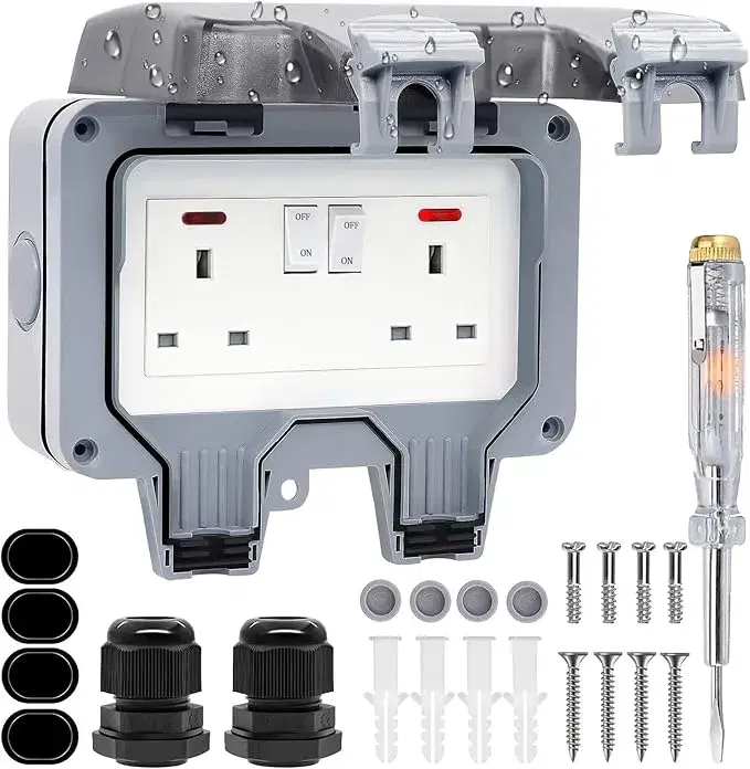 Weatherproof RICOKEY Double Outdoor Socket